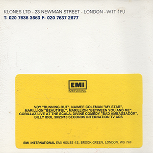 EMI - 7 Track Compilation Betacam